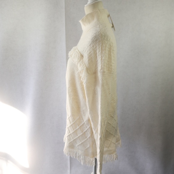 New Sonoma Tassels Beige Sweater Size Large - Picture 4 of 8